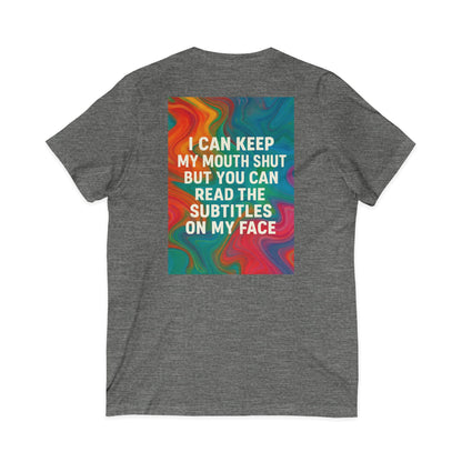 Subtitles Unisex Short Sleeve V-Neck Tee