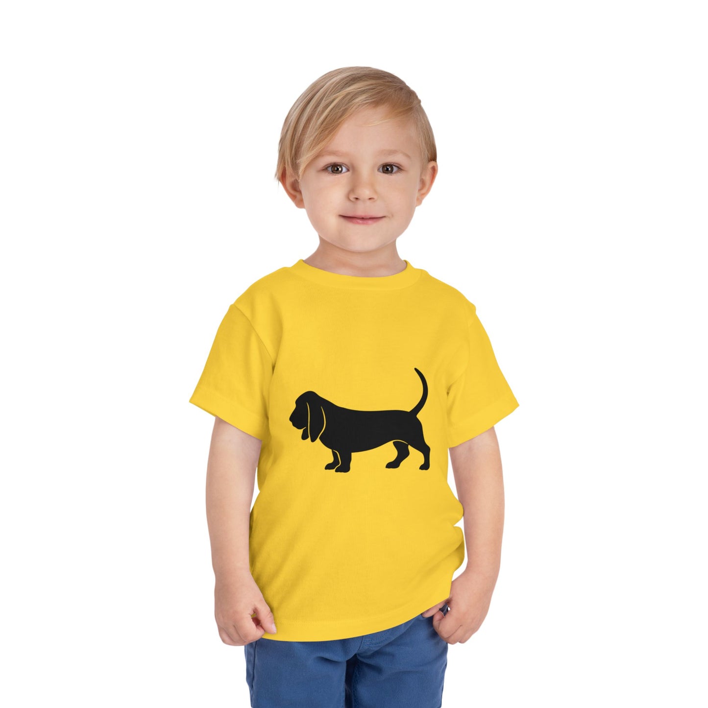 Basset Silhouette Toddler Unisex Short Sleeve Crewneck Tee