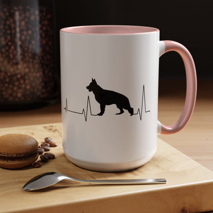 My Heart Beats For German Shepherds 2-Tone Coffee Mug