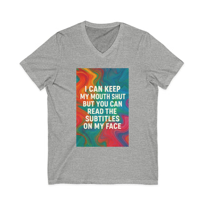 Subtitles Unisex Short Sleeve V-Neck Tee