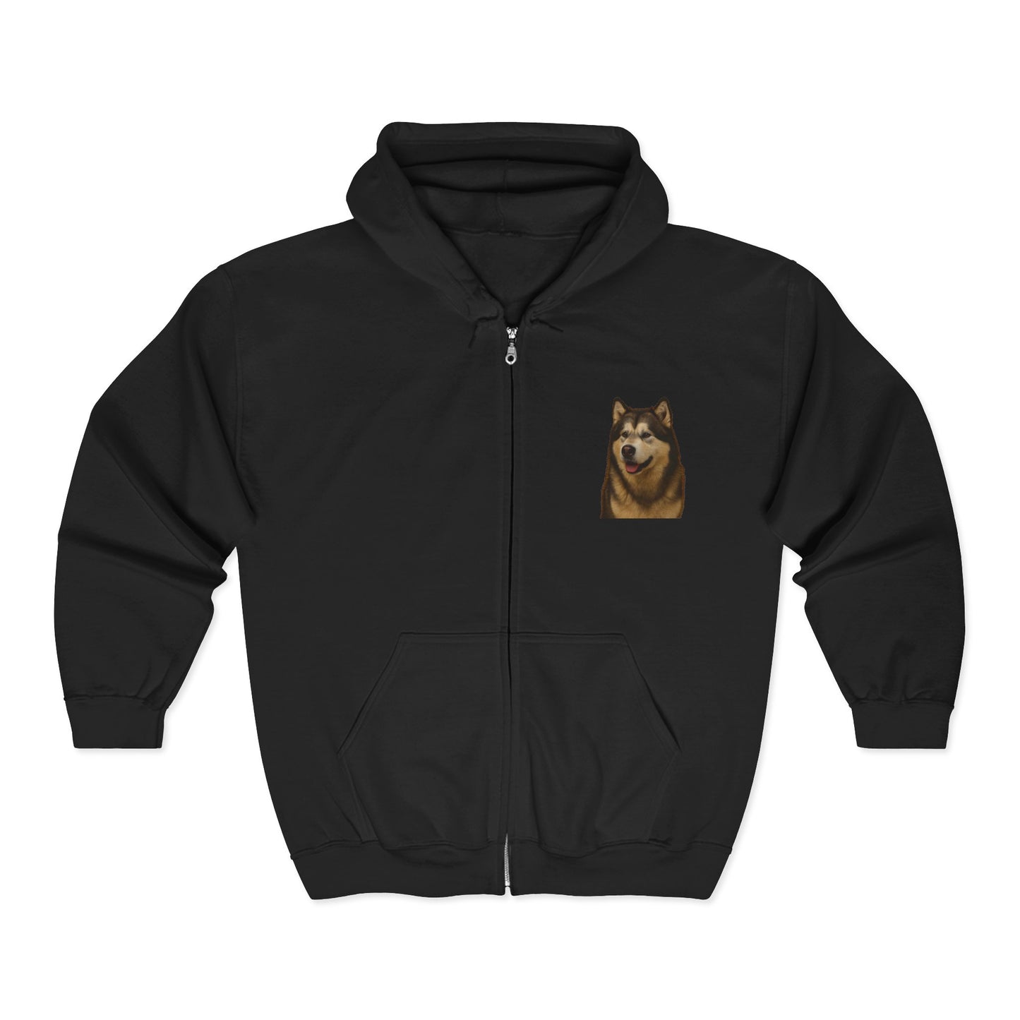 Malamute Head Unisex Full Zip Hoodie
