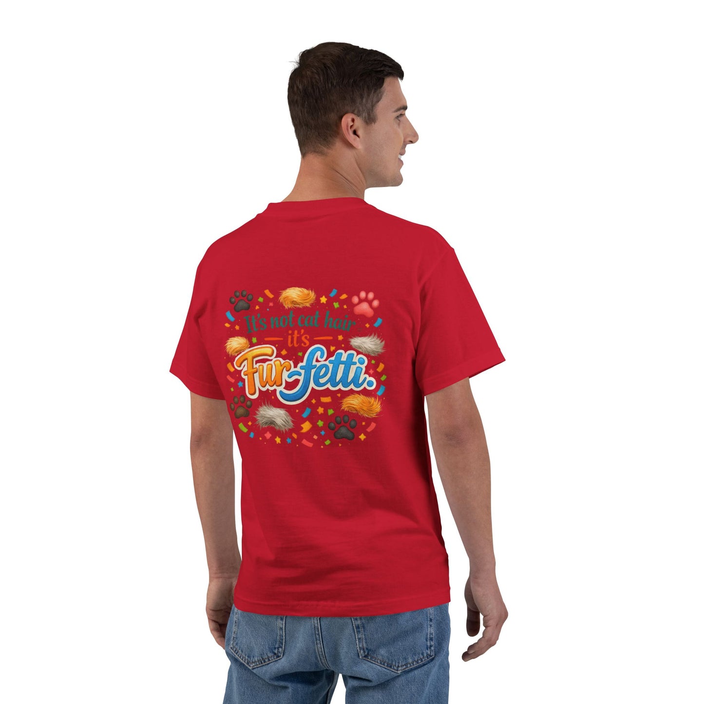 Fur-Fetti Cat Men's Short-Sleeve Crewneck Tee