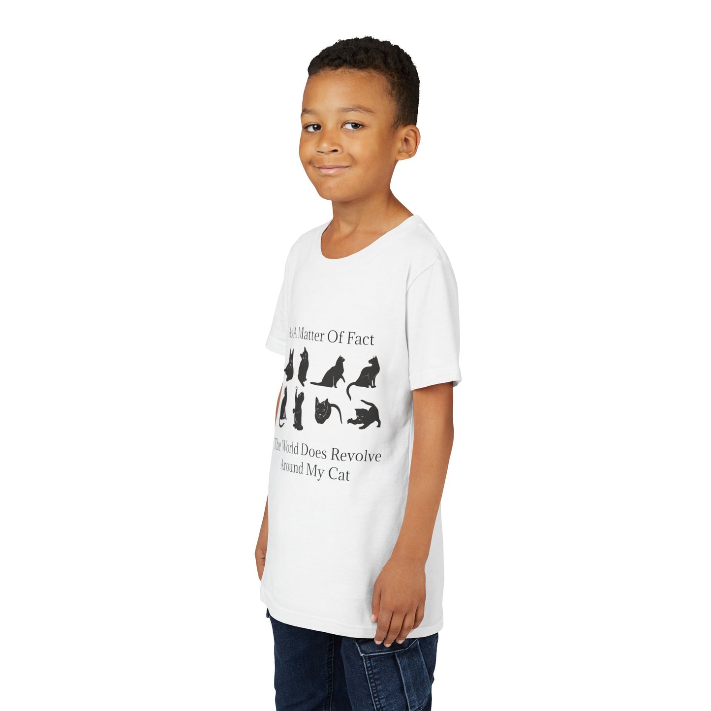 Matter Of Fact Cat Youth Unisex Short Sleeve Crewneck Tee