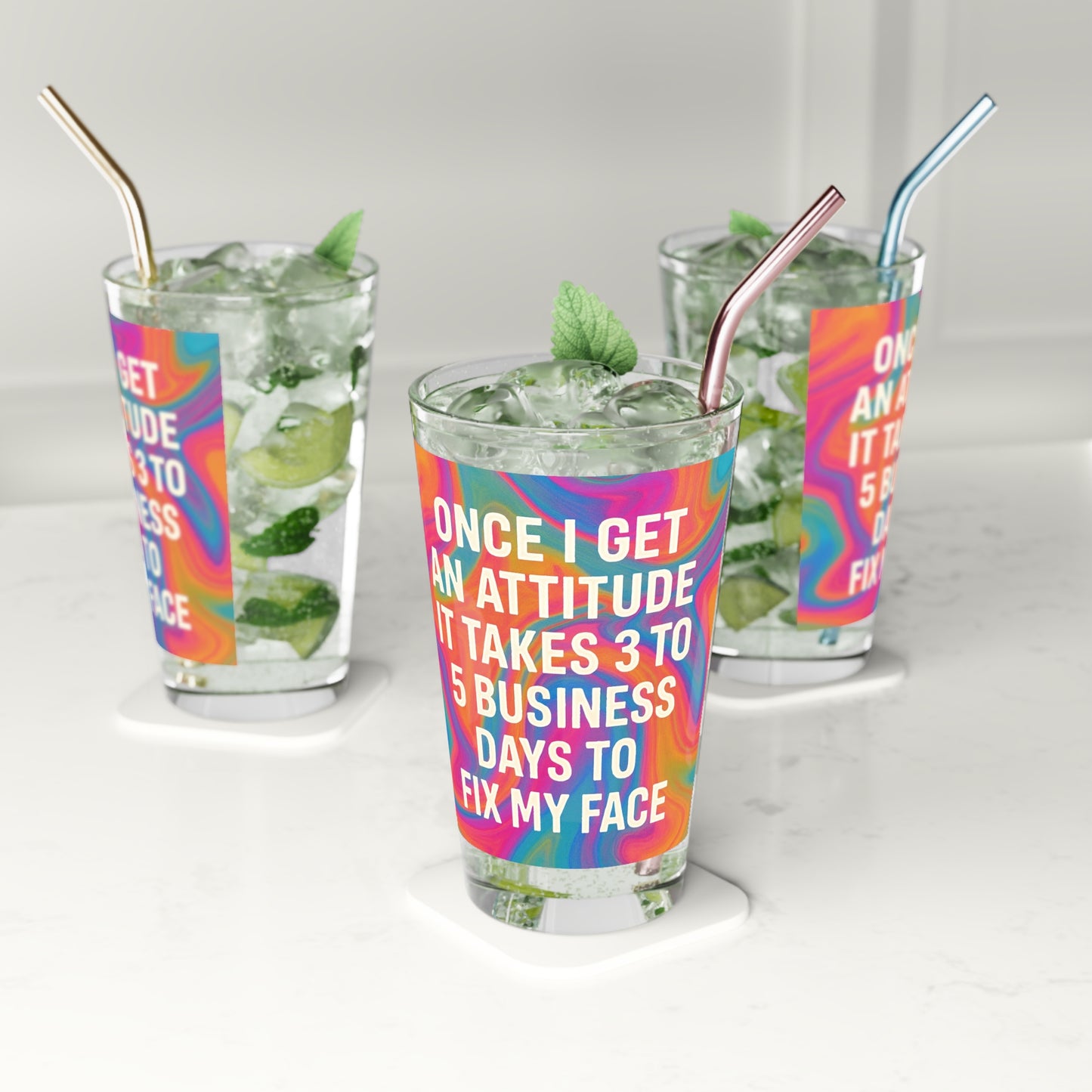 Fix My Face Drinking Glass