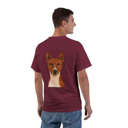 Basenji Head Men's Short-Sleeve Crewneck Tee
