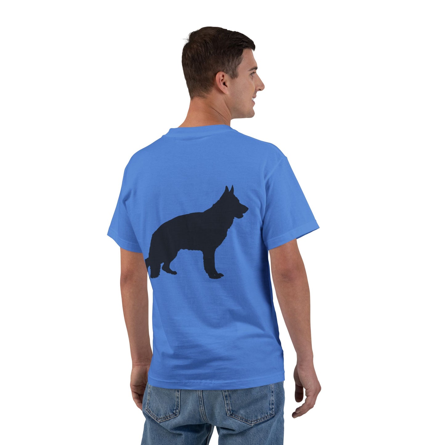 German Shepherd Silhouette Men's Short-Sleeve Crewneck Tee