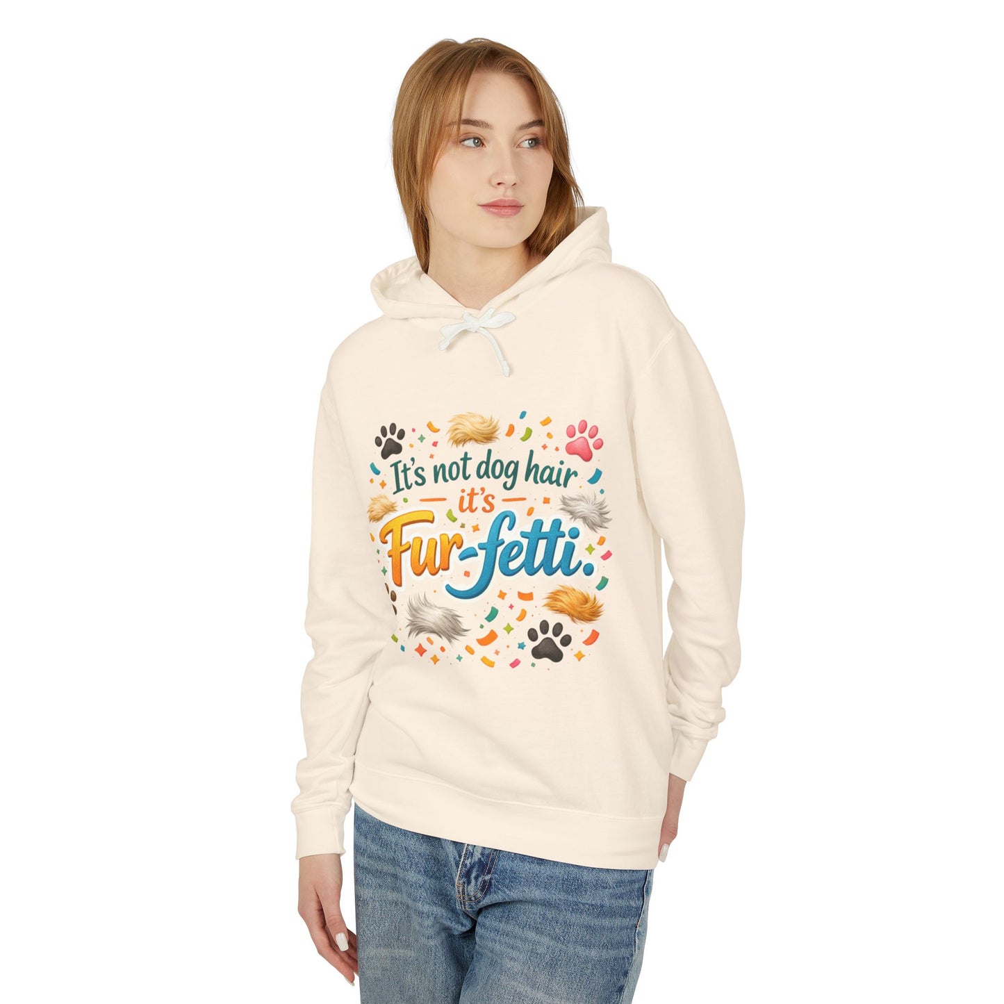 Fur-Fetti Dog Unisex Lightweight Hoodie