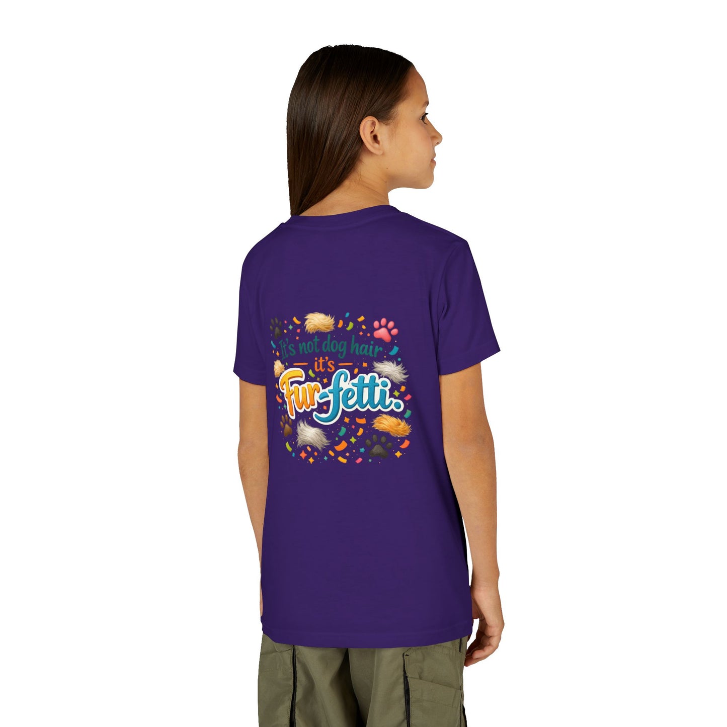 Fur-Fetti Dog Youth Unisex Short Sleeve Crewneck Tee