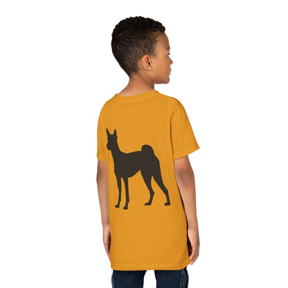 Basenji Silhouette Youth Unisex Short Sleeve Crewneck Tee