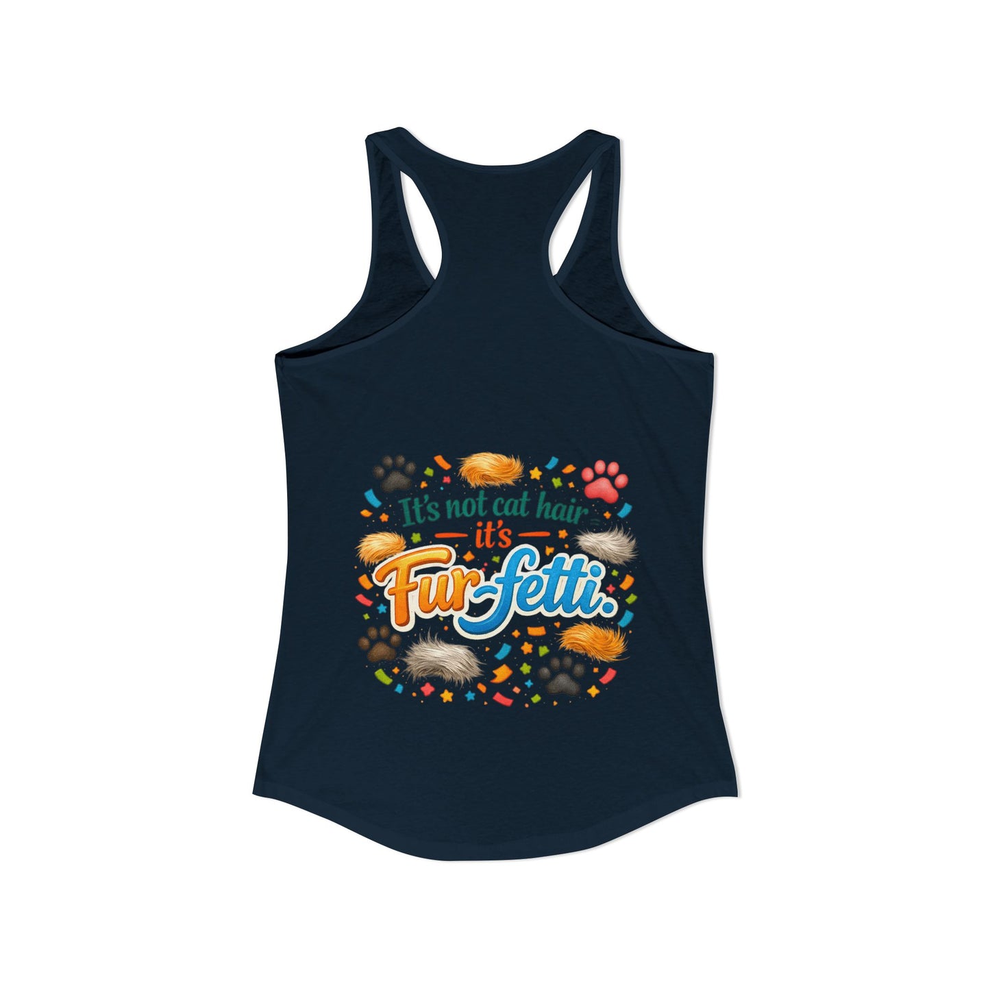 Fur-Fetti Cat Women's Racerback Tank