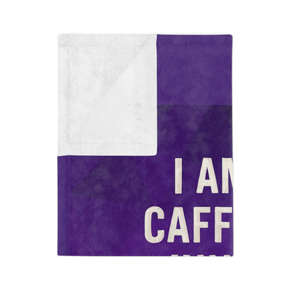 Caffeine Junkie Velveteen Microfiber Blanket
