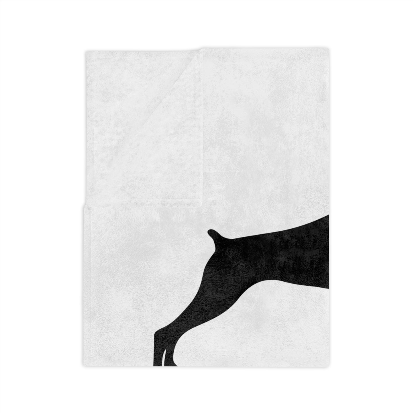 Doberman Silhouette Velveteen Microfiber Blanket