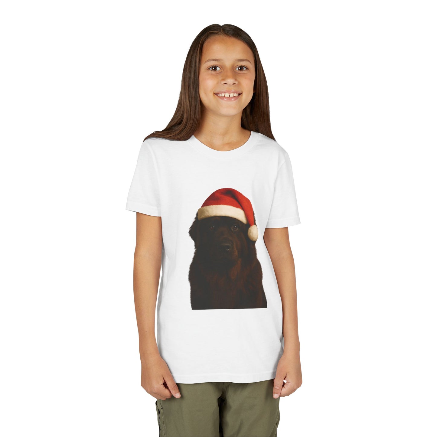 Santa Paws Newfie Youth Unisex Short Sleeve Crewneck Tee
