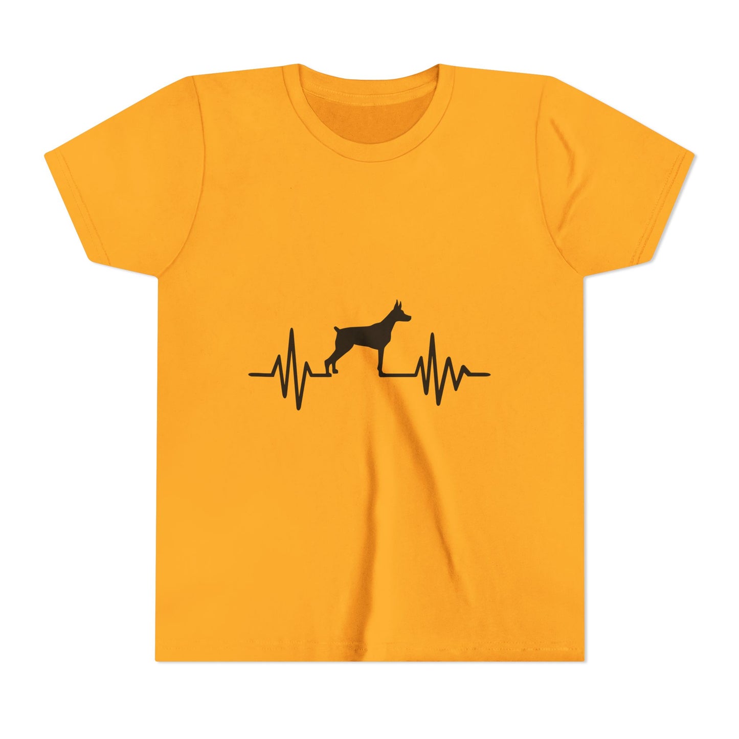 My Heart Beats For Dobermans Youth Unisex Short Sleeve Crewneck Tee