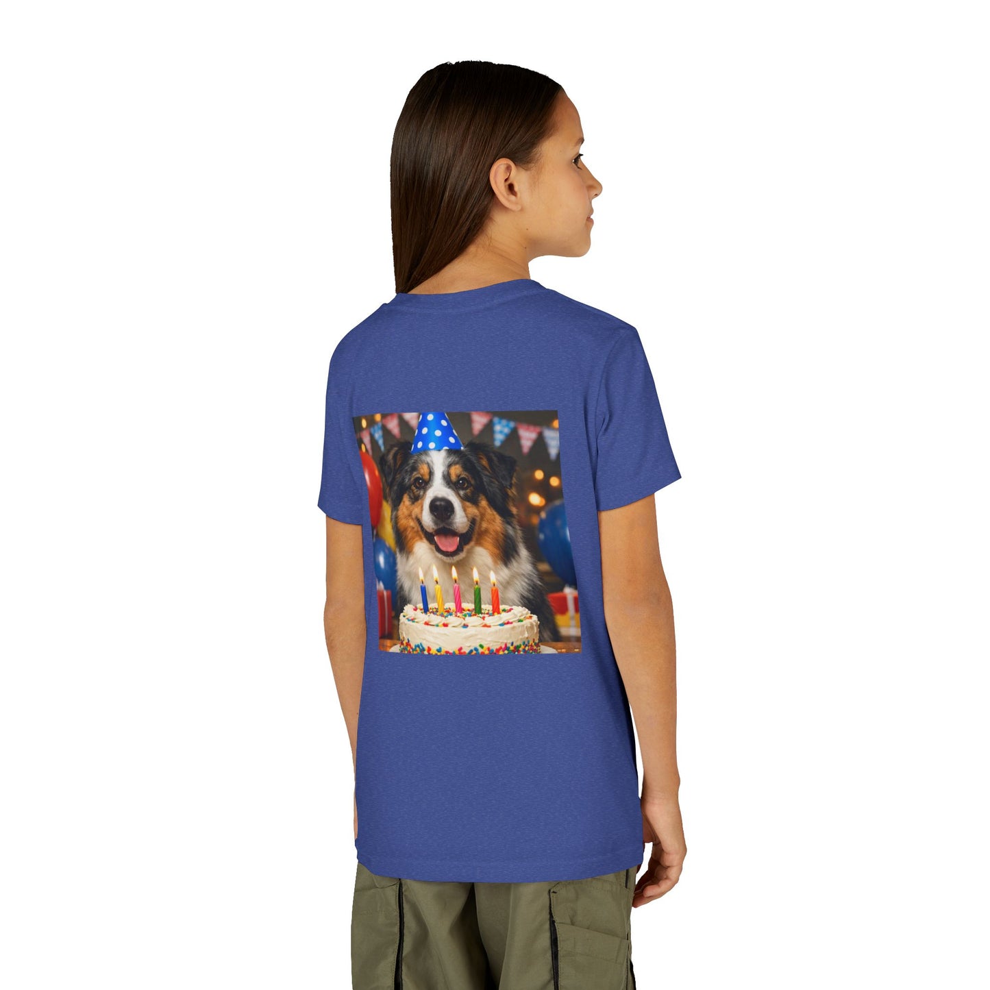 Birthday Buddy Aussie Youth Unisex Short Sleeve Crewneck Tee