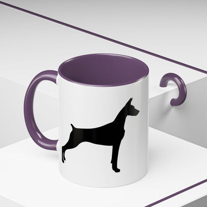 Doberman Silhouette 2-Tone Coffee Mug