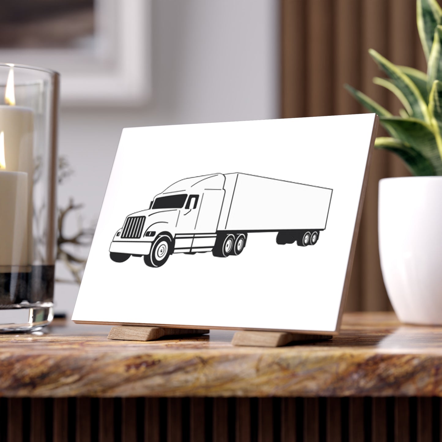 Semi Truck Ceramic Photo Tile