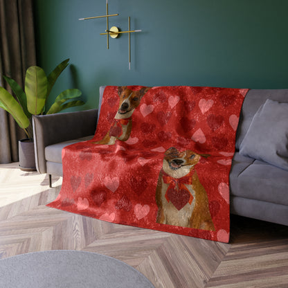 Cupid's Companion Basenji Crushed Velvet Blanket
