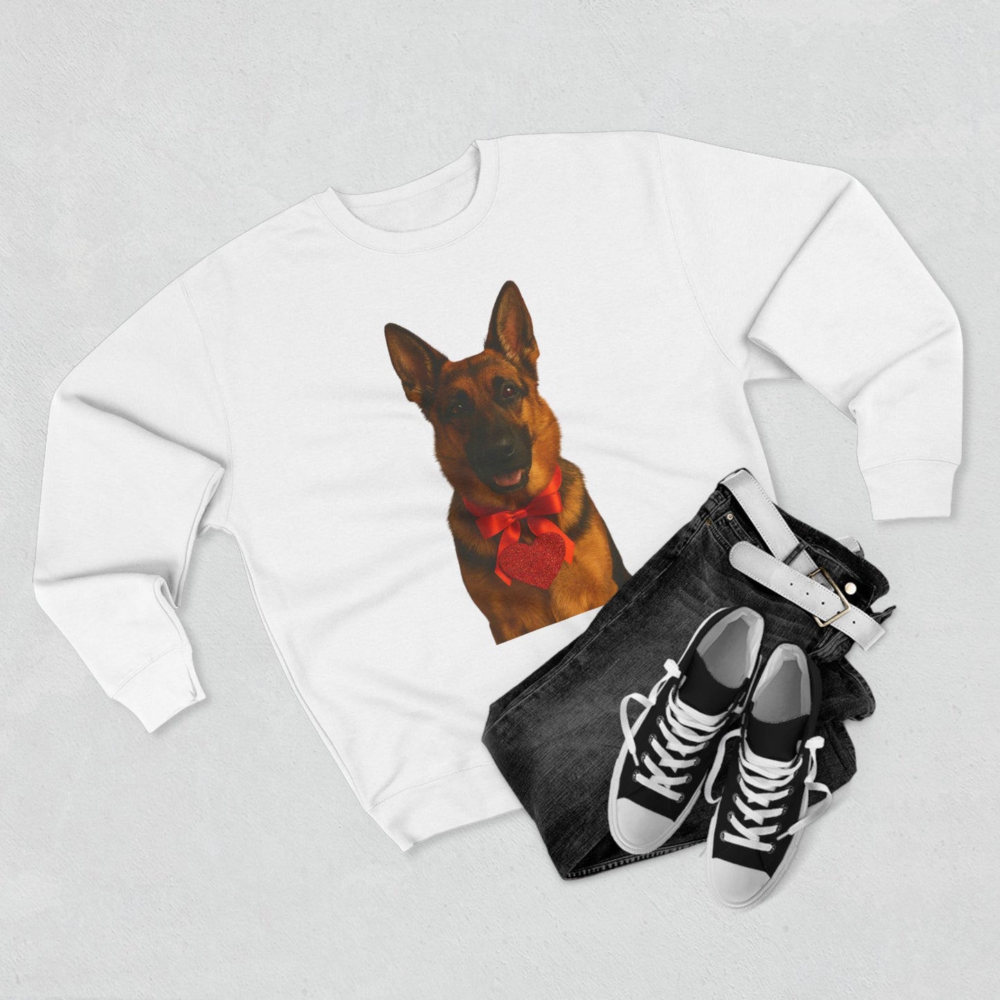 Cupid's Companion German Shepherd Unisex Crewneck Sweatshirt