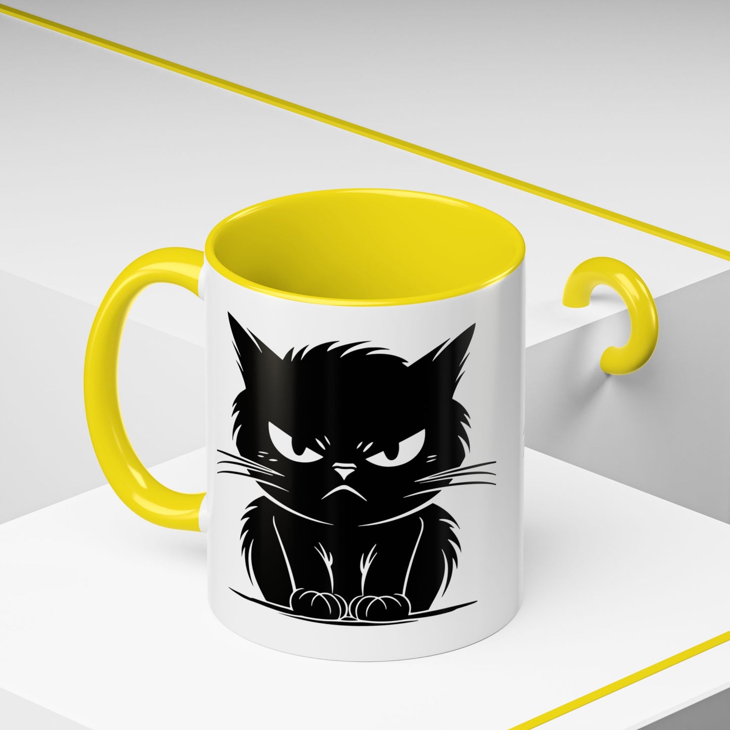 Angry Cat 2-Tone Coffee Mug