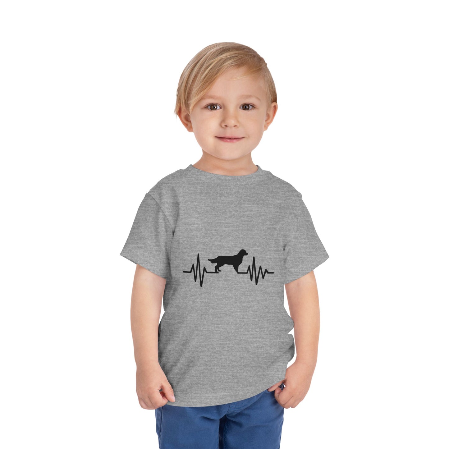 My Heart Beats For Goldens Toddler Unisex Short Sleeve Crewneck Tee