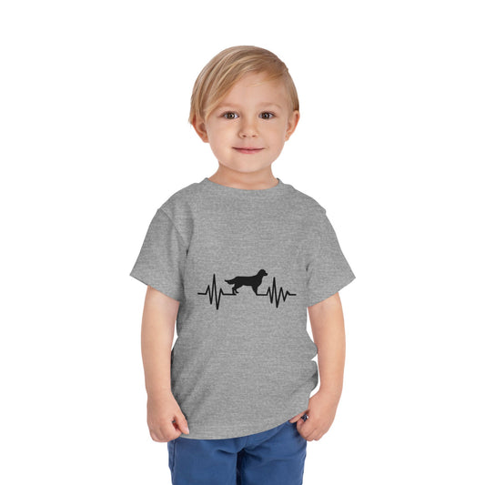My Heart Beats For Goldens Toddler Unisex Short Sleeve Crewneck Tee