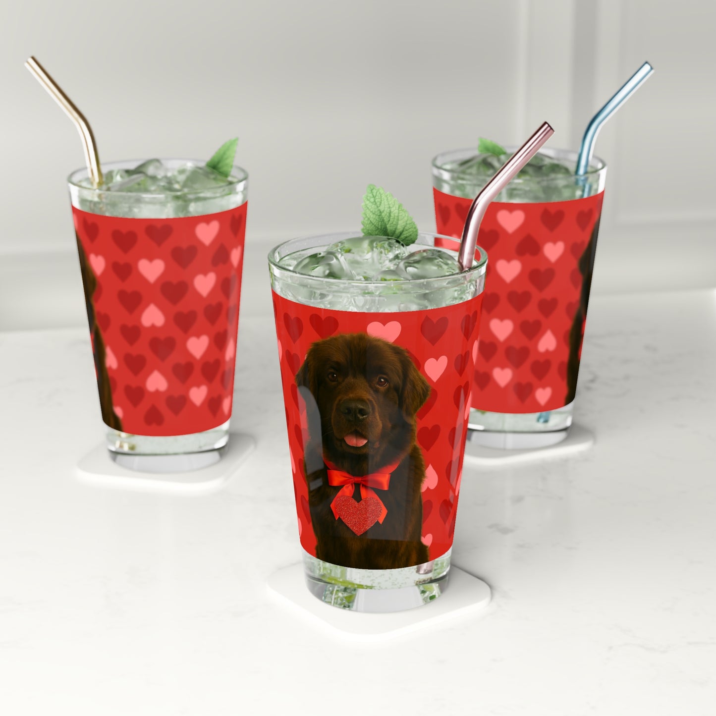 Cupid's Companion Newfie Drinking Glass