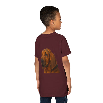 Bloodhound Head Youth Unisex Short Sleeve Crewneck Tee