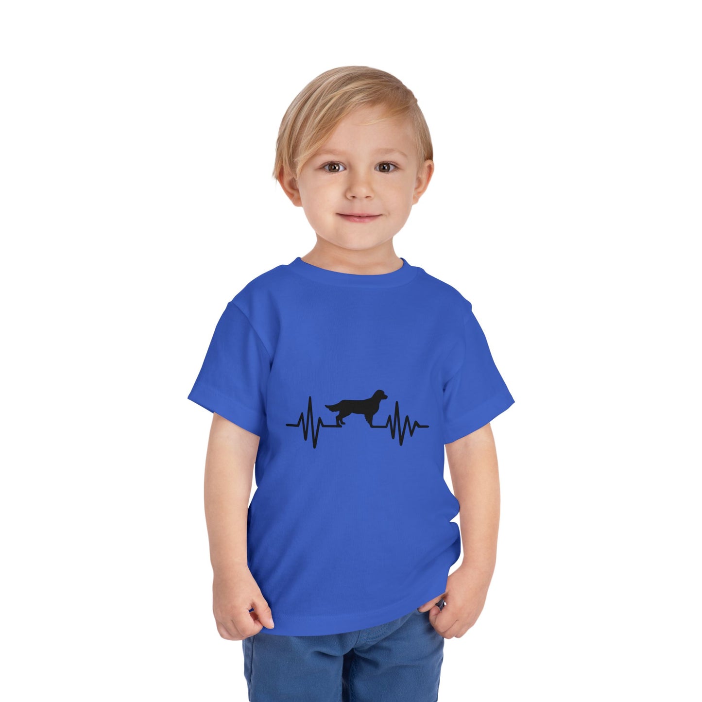 My Heart Beats For Goldens Toddler Unisex Short Sleeve Crewneck Tee