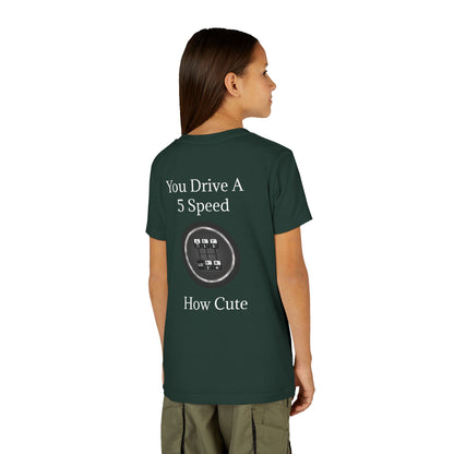 5 Speed How Cute Youth Unisex Short Sleeve Crewneck Tee