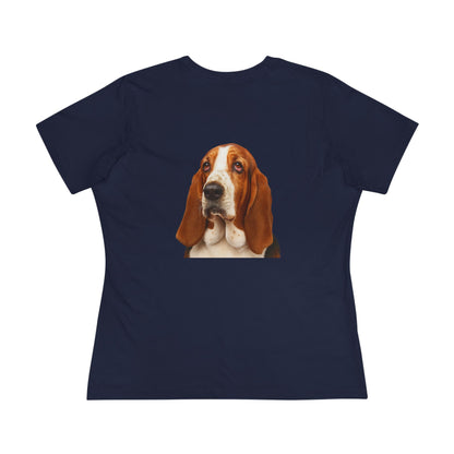 Basset Head Women's Short Sleeve Crewneck Tee
