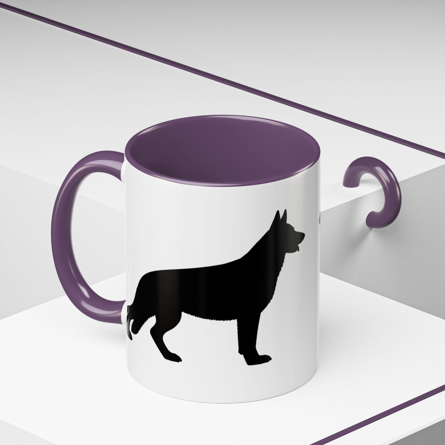 German Shepherd Silhouette 2-Tone Coffee Mug