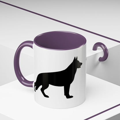 German Shepherd Silhouette 2-Tone Coffee Mug