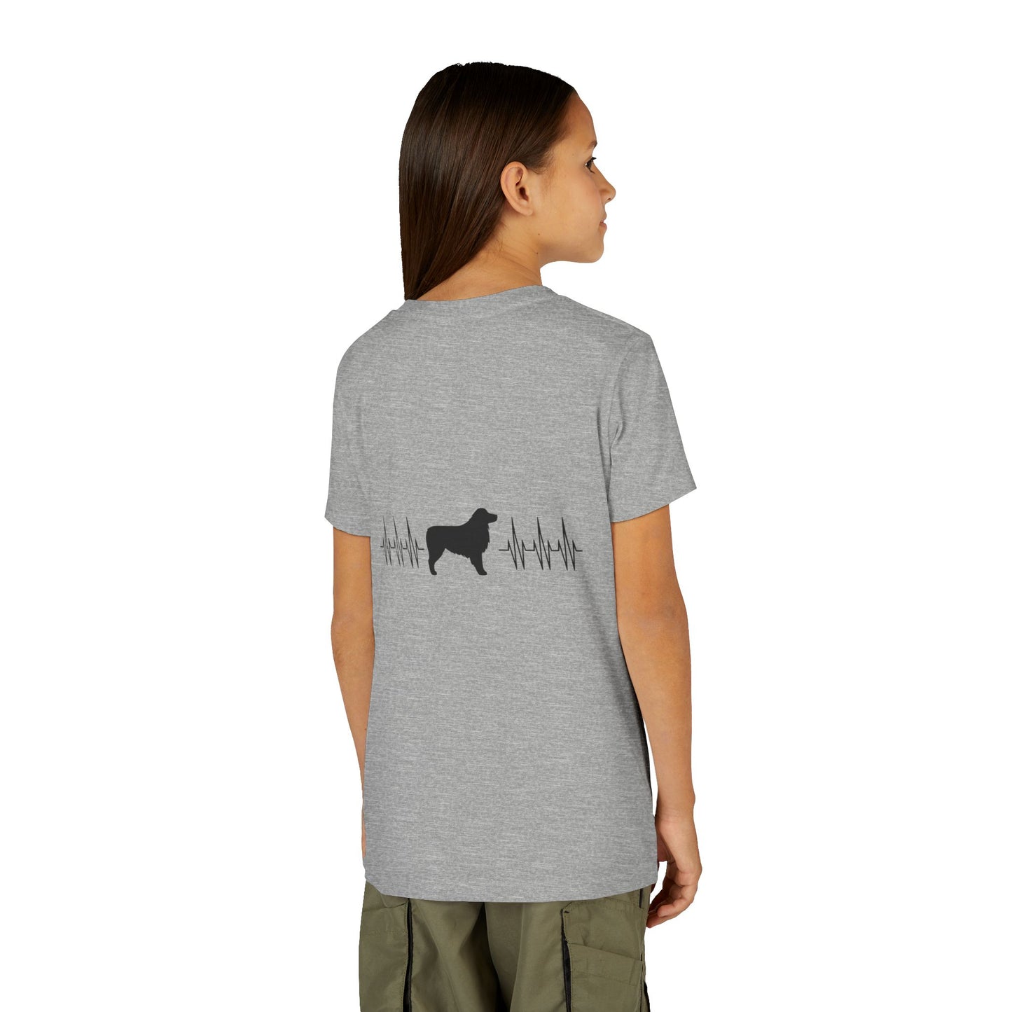 My Heart Beats For Aussies Youth Unisex Short Sleeve Crewneck Tee