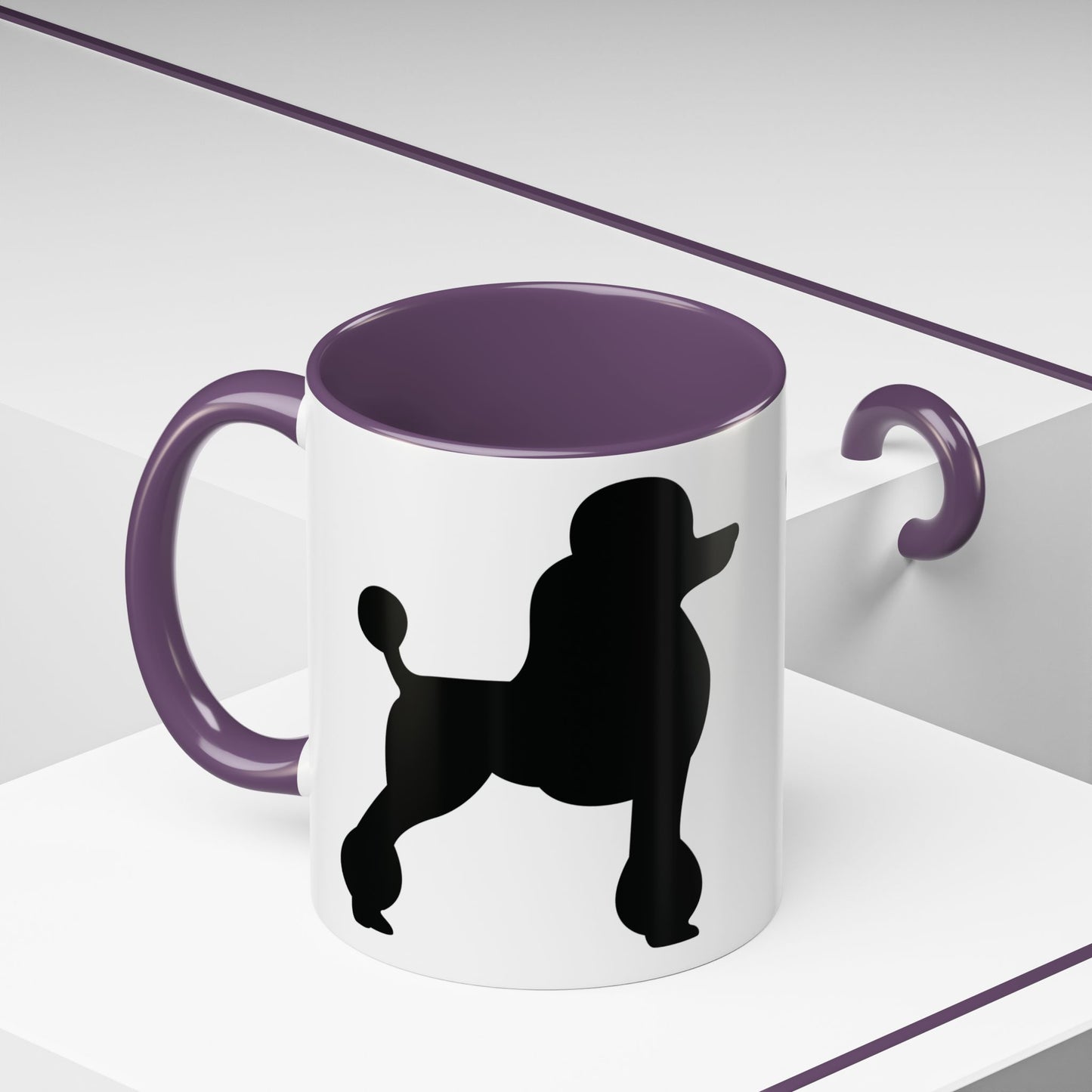 Poodle Silhouette 2-Tone Coffee Mug