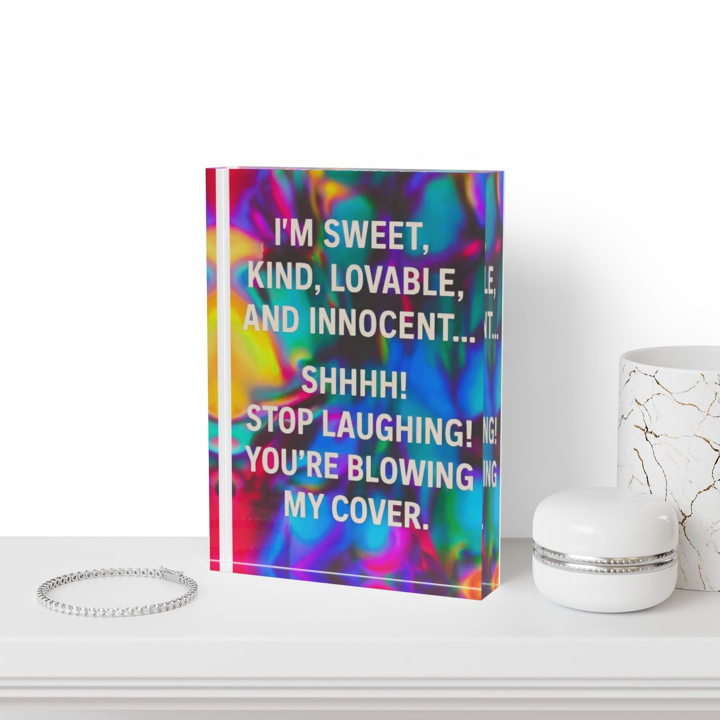 Blowing My Cover Acrylic Photo Block
