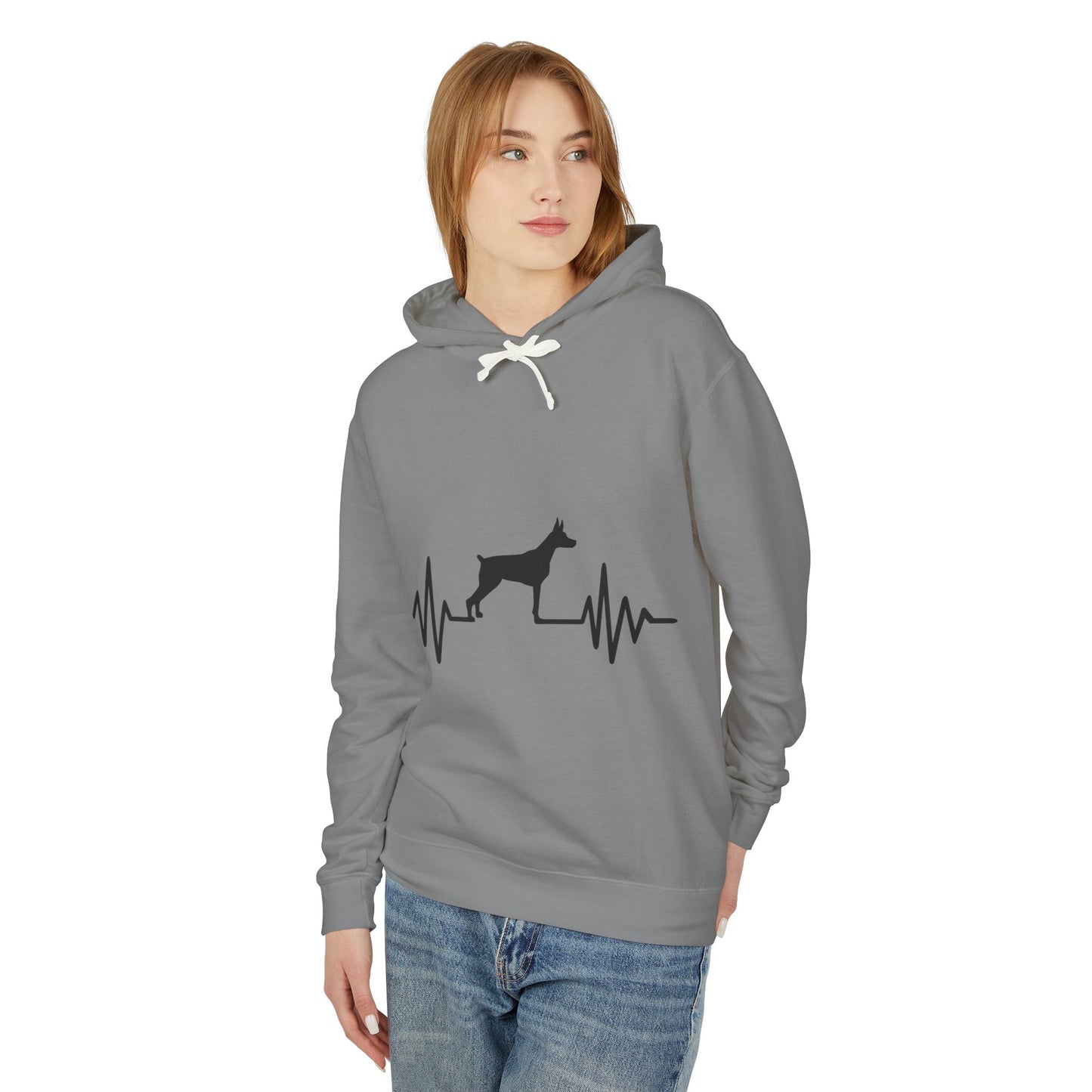 My Heart Beats For Dobermans Unisex Lightweight Hoodie