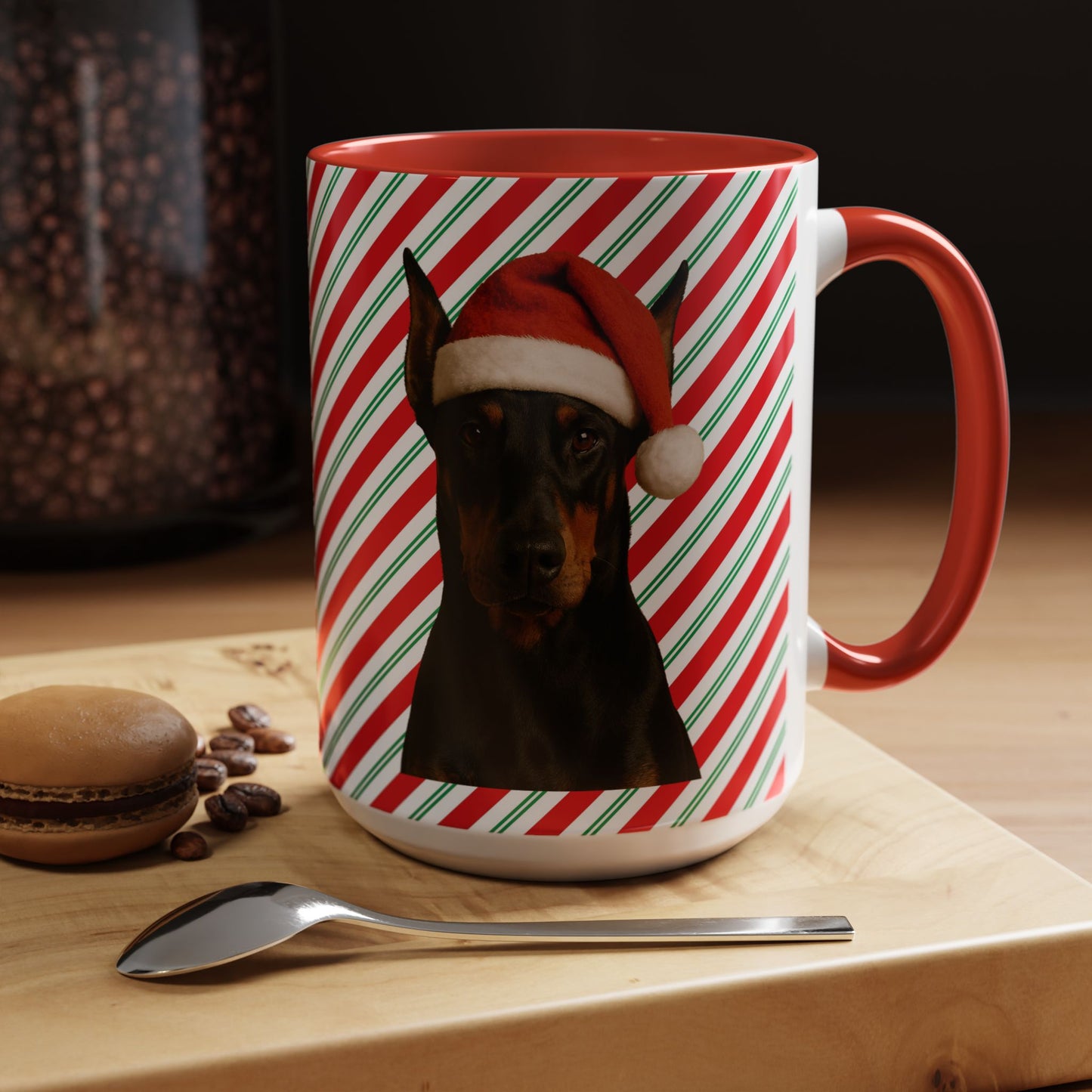 Santa Paws Doberman 2-Tone Coffee Mug