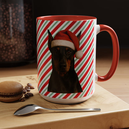 Santa Paws Doberman 2-Tone Coffee Mug