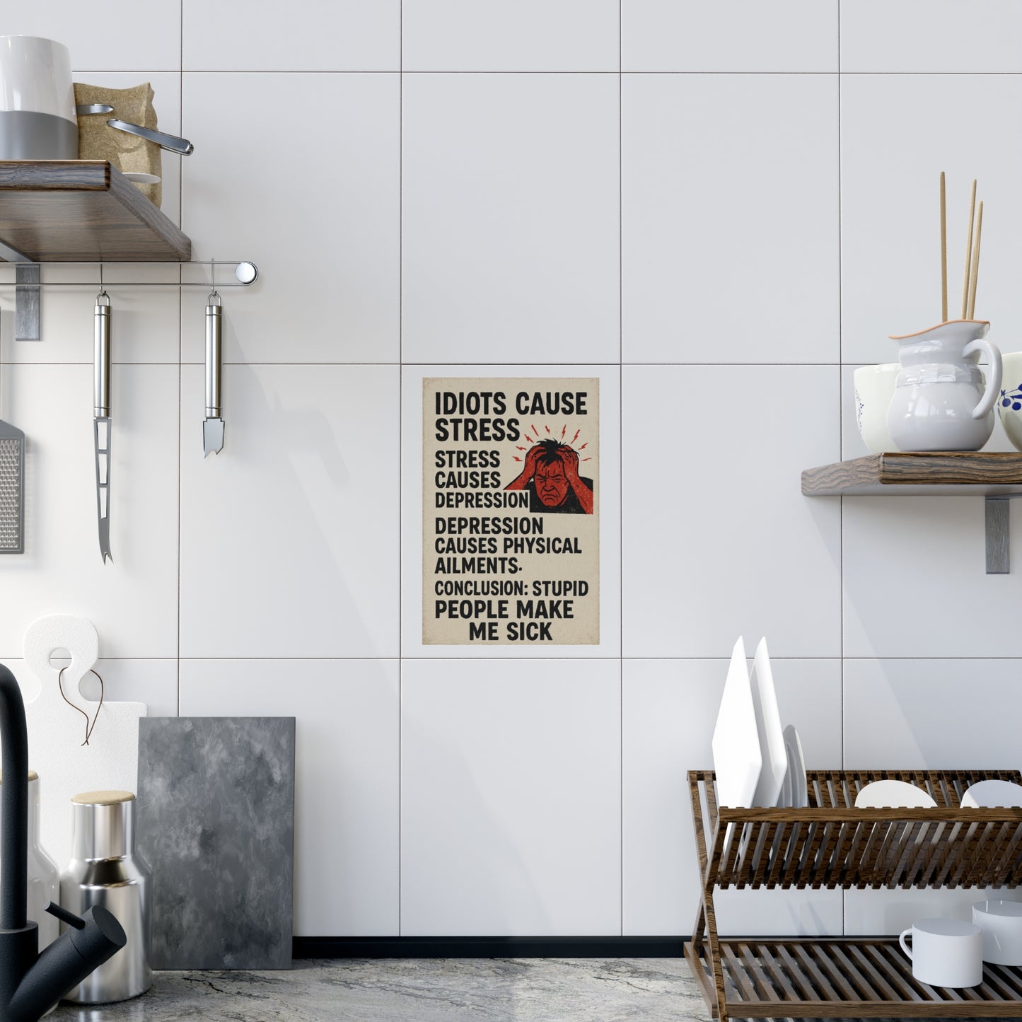 Stupid People Ceramic Photo Tile