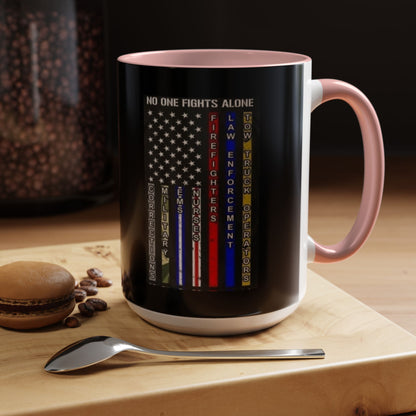 No One Fights Alone 2-Tone Coffee Mug