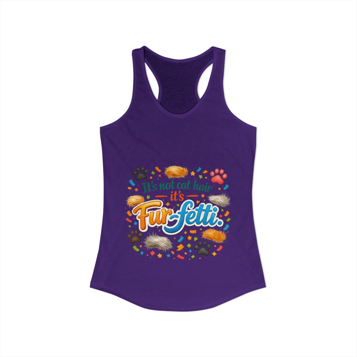 Fur-Fetti Cat Women's Racerback Tank
