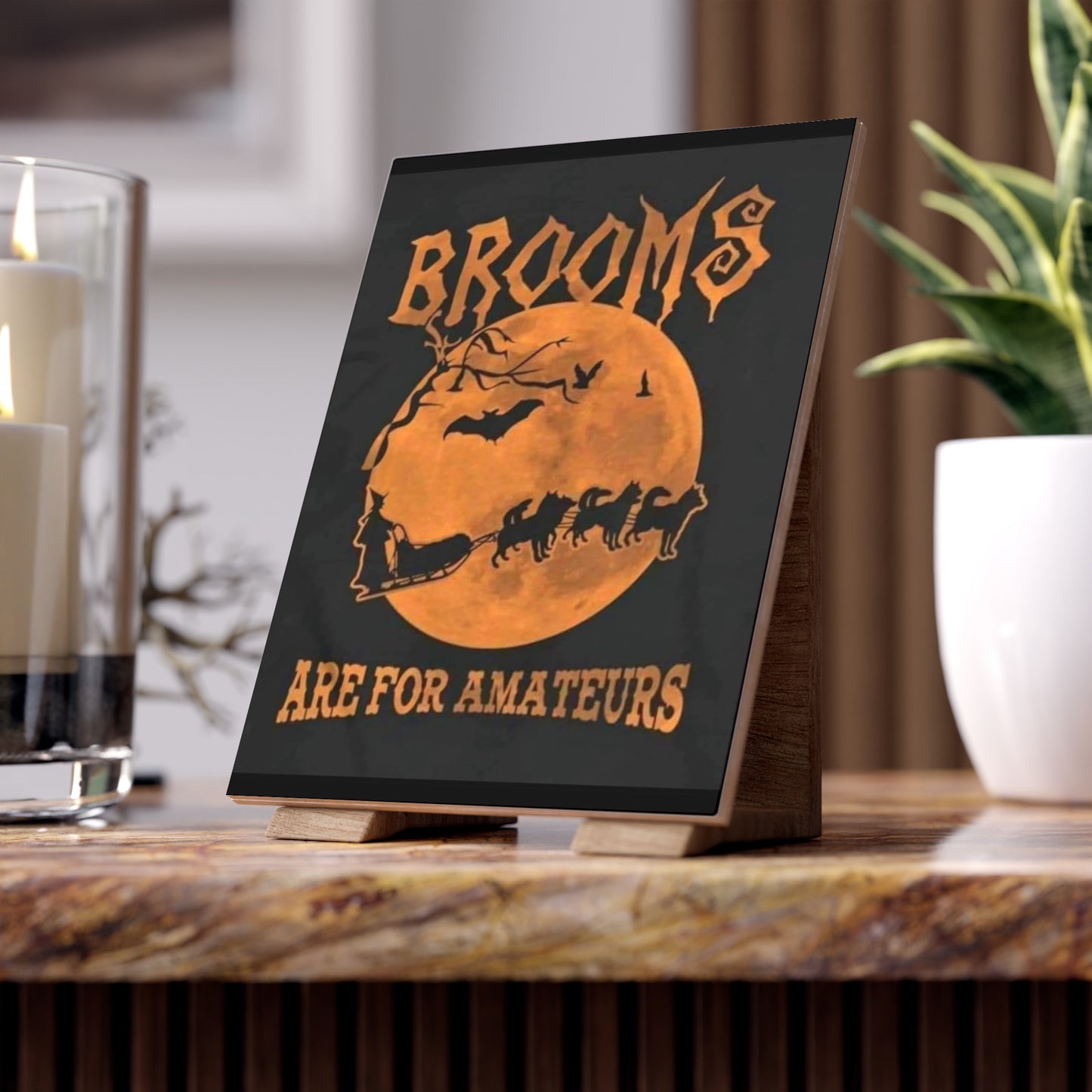 Brooms Are For Amateurs Ceramic Photo Tile