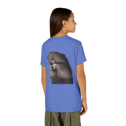 Poodle Head Youth Unisex Short Sleeve Crewneck Tee