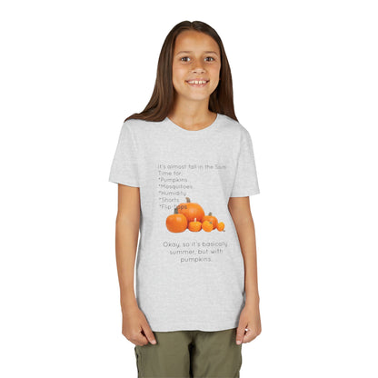 Fall In The South Youth Unisex Short Sleeve Crewneck Tee