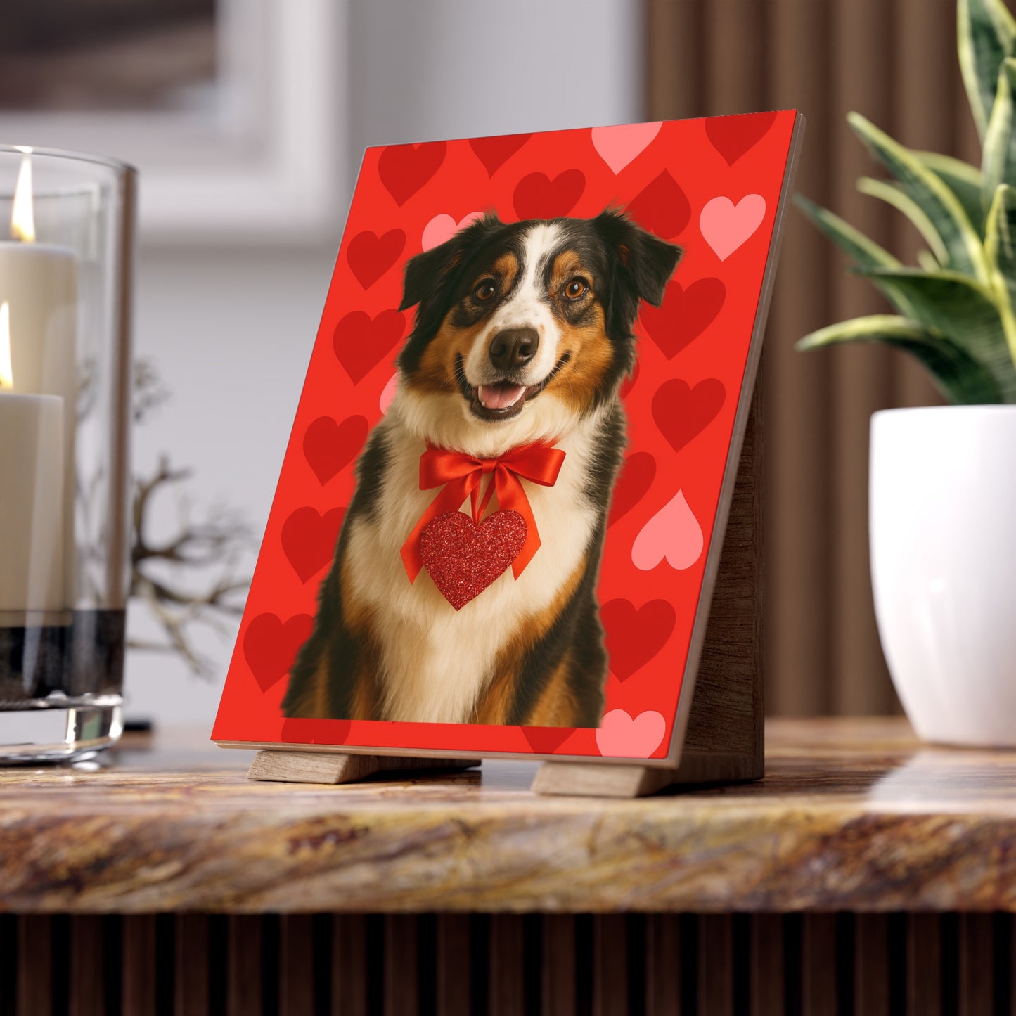 Cupid's Companion Aussie Ceramic Photo Tile