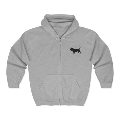 Basset Silhouette Unisex Full Zip Hoodie