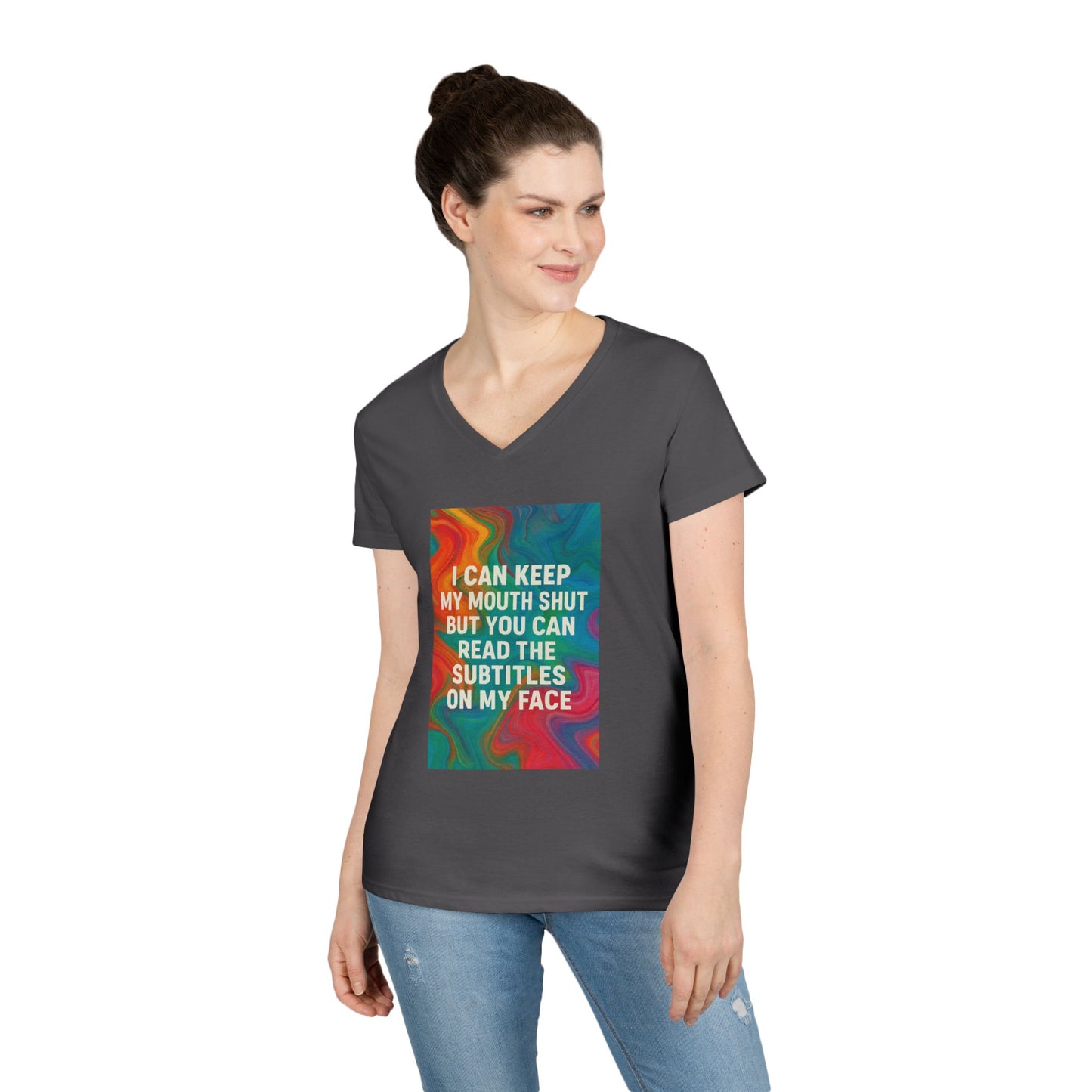 Subtitles Women's V-Neck T-Shirt