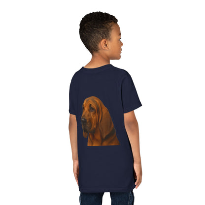 Bloodhound Head Youth Unisex Short Sleeve Crewneck Tee