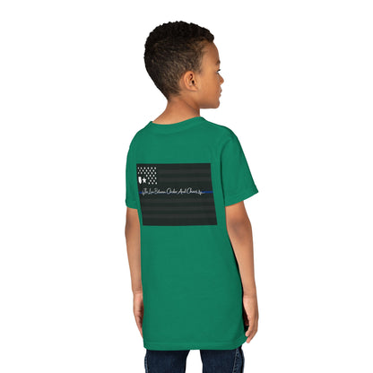 Thin Blue Line Youth Unisex Short Sleeve Crewneck Tee